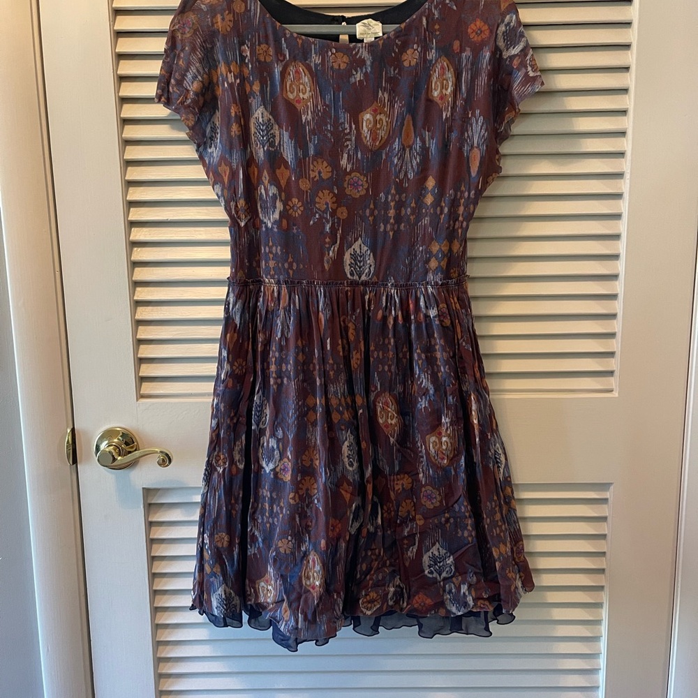 Anthropologie printed mess dress L